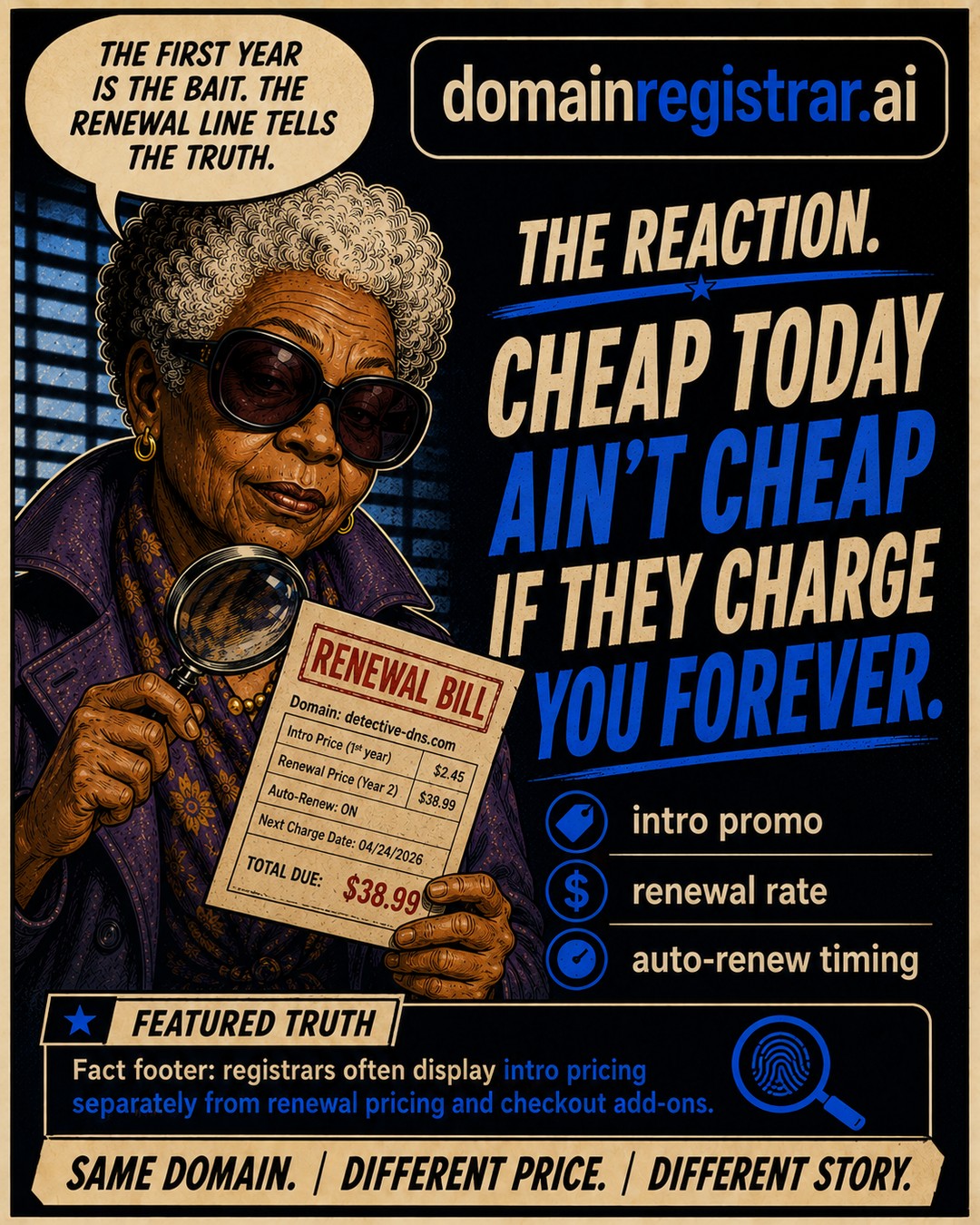 Case File #002, slide 2: Cheap today ain't cheap if they charge you forever